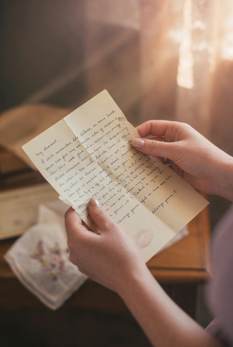 Woman's hands holding a letter